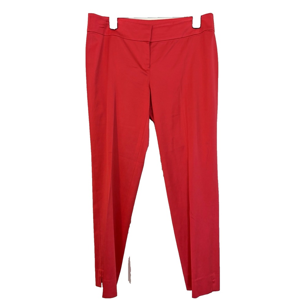 Ann Taylor Size 8 Fuchsia Pink Satin Ankle Pants Festive Colorful Smart Spring